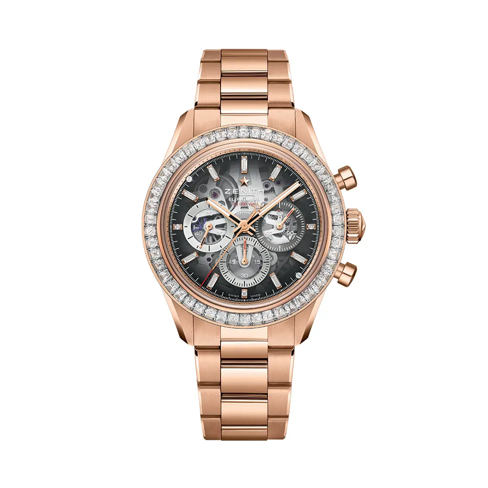 Chronomaster Sport Skeleton 18K Rose Gold Limited Edition 41Mm - Grey W/ Diamonds On Bracelet 1