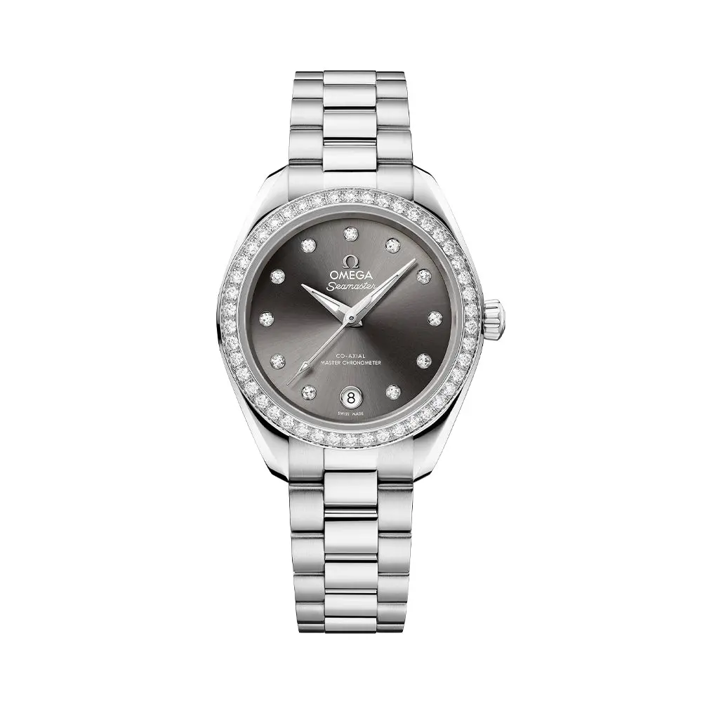 Seamaster Aqua Terra 150M Diamonds 30Mm - Grey On Bracelet 1