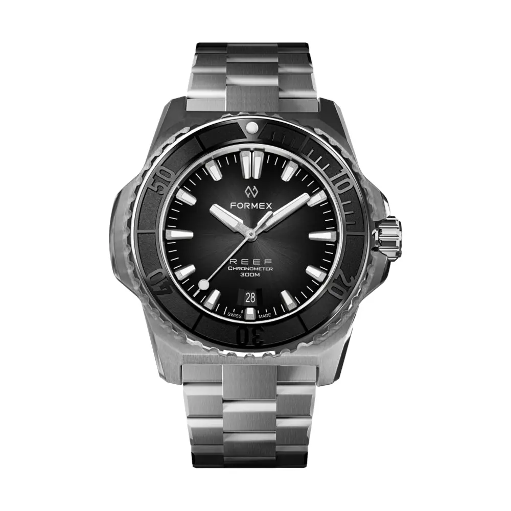 Reef Automatic Chronometer Cosc 300M Black Bezel 42Mm - Black On Bracelet 1