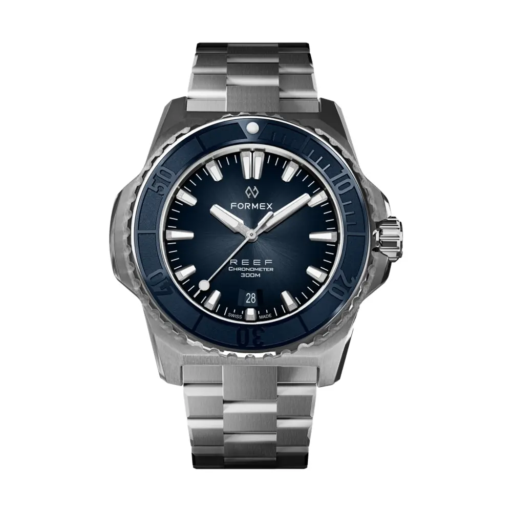 Reef Automatic Chronometer Cosc 300M Blue Bezel 42Mm - Blue On Bracelet 1