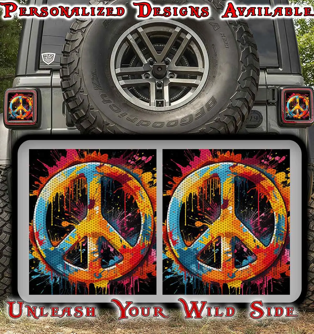 Peace Print Taillight Cover Decal 22 1