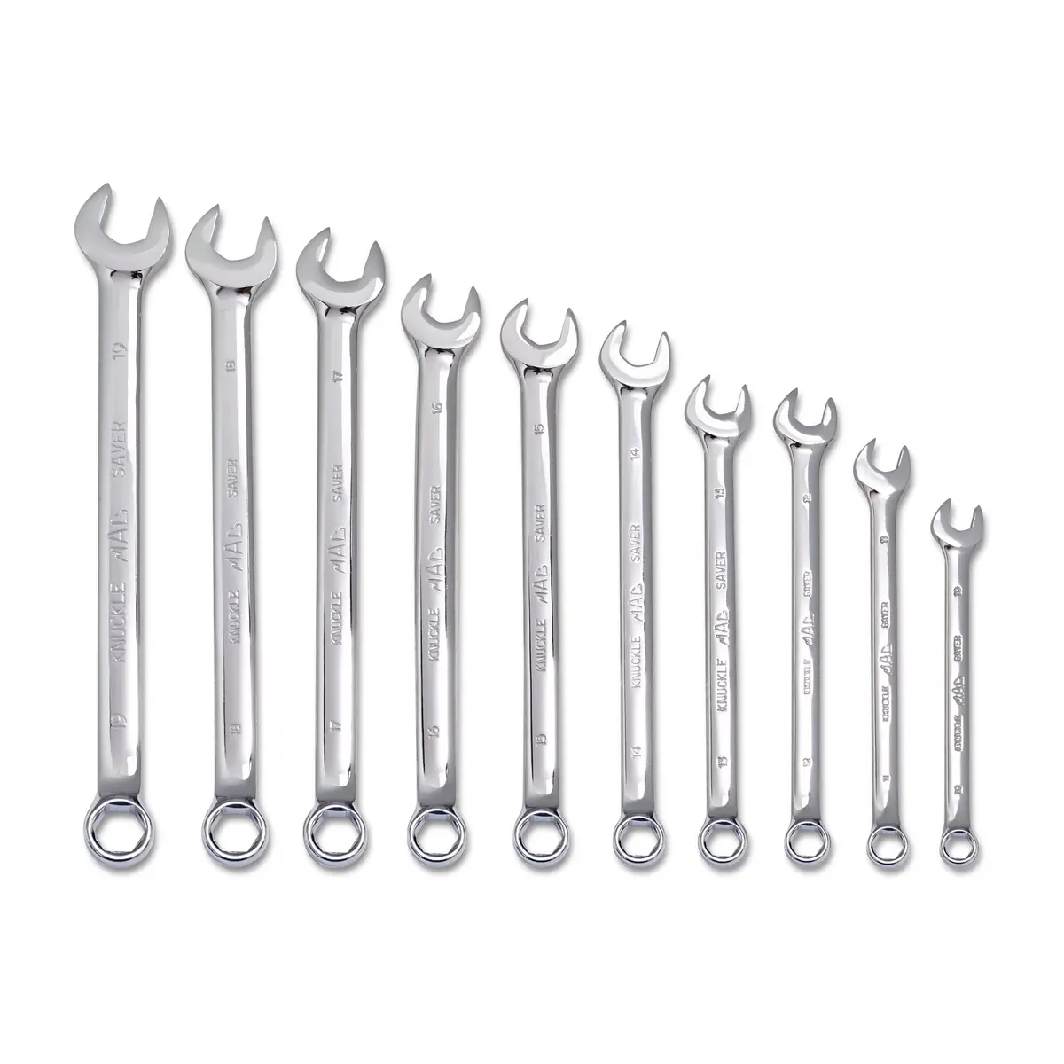 10-Pc. Metric Knuckle Saver Combination Wrench Set - 6-Pt. 1