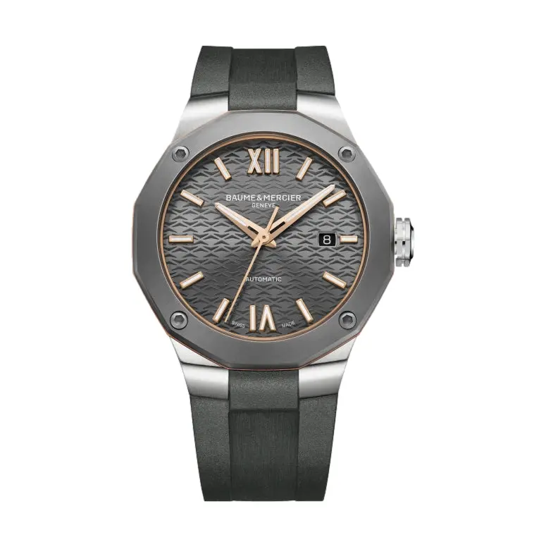 Riviera 10660 Titanium 42Mm - Grey On Rubber Strap 1