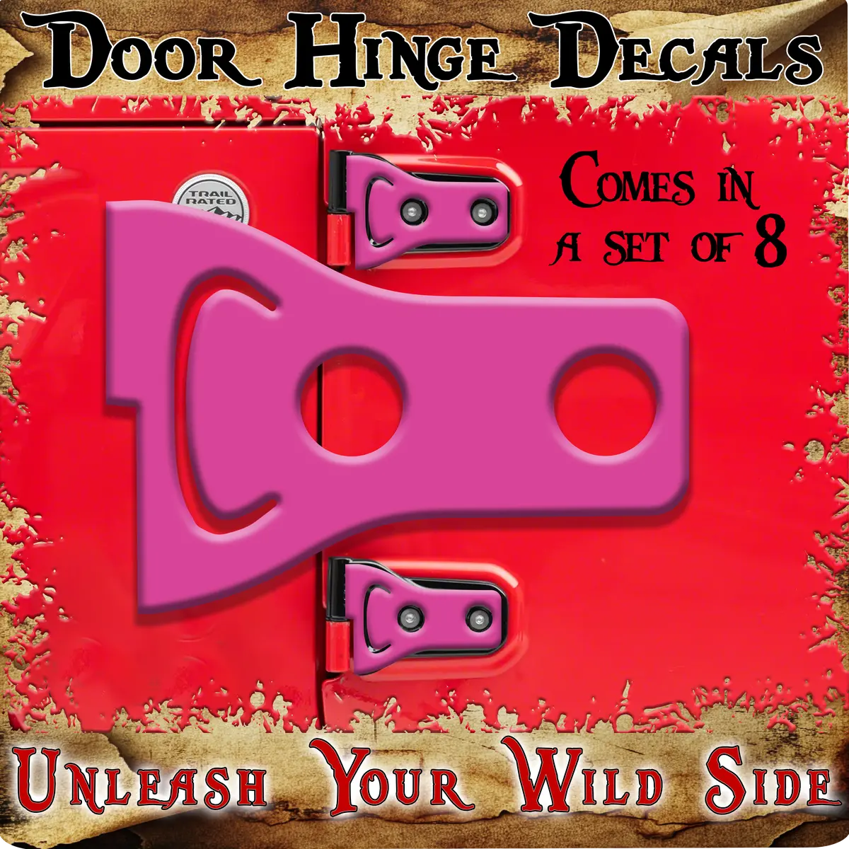 Pink Print Door Hinge Decals 24 1
