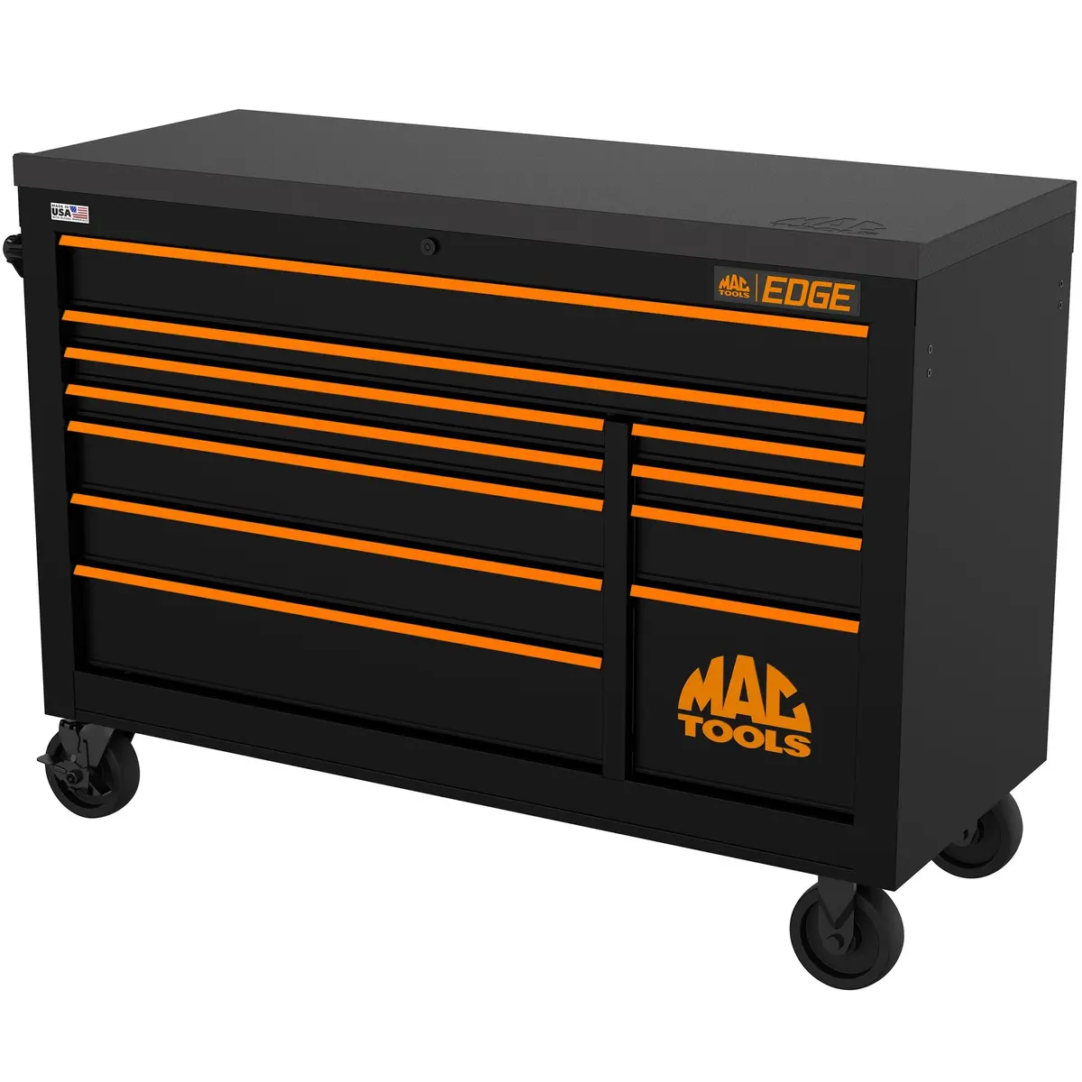 Edge™ 11-Drawer Workstation - Flat Black/Orange Trim 1