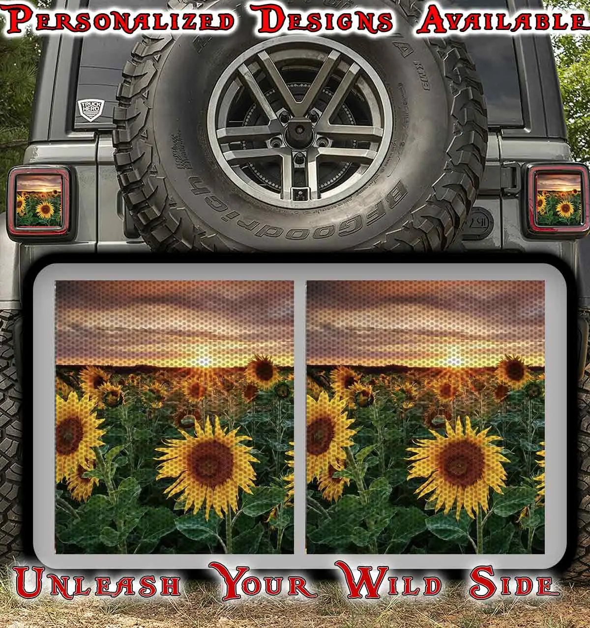Sunflower Field Taillights Cover Decal 24 1