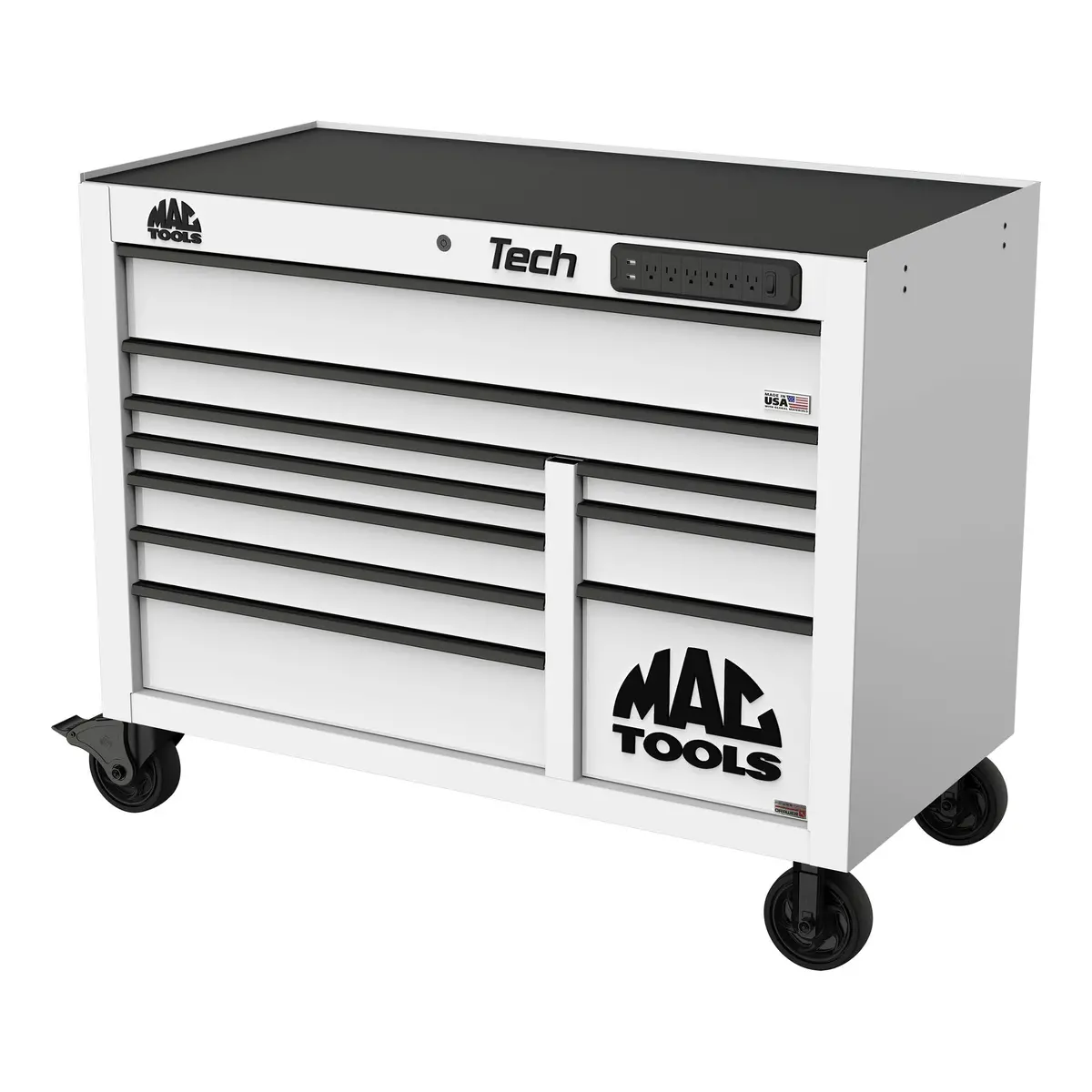 Tech™ Series 10-Drawer Workstation With Powertech™ Drawer - Titanium White 1