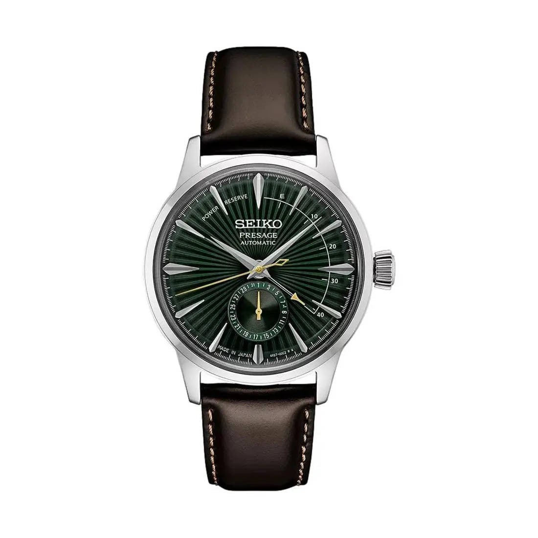 Ssa459 Presage Cocktail Time Automatic 40.5Mm - Green On Leather Strap 1