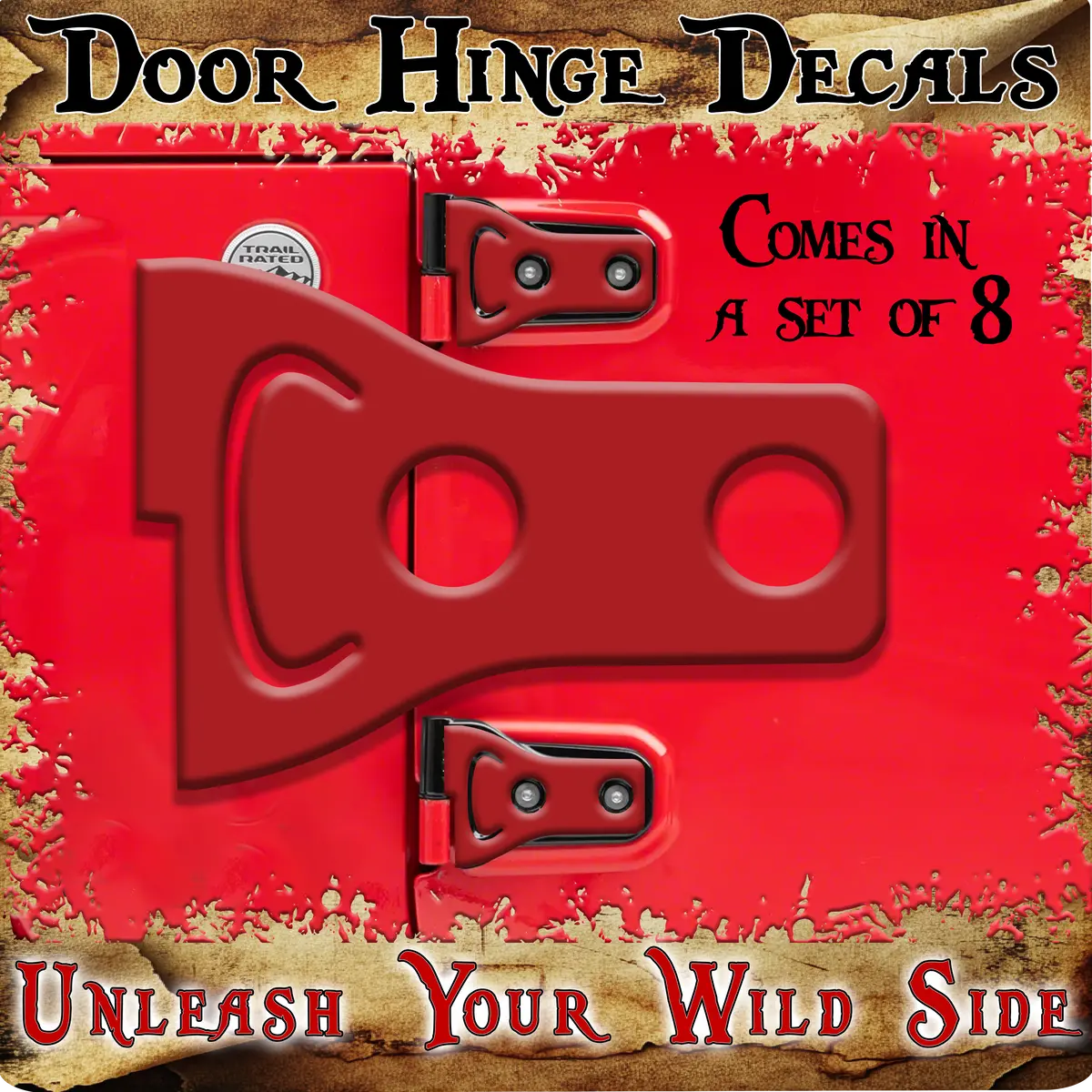 Red Print Door Hinge Decals 26 1