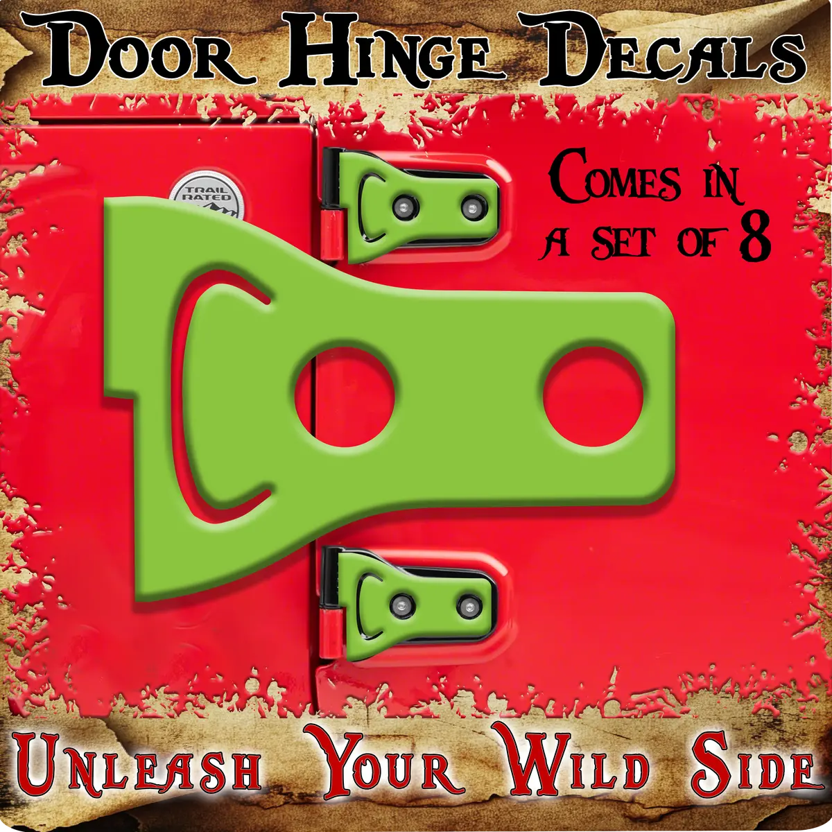 Green Print Door Hinge Decals 28 1