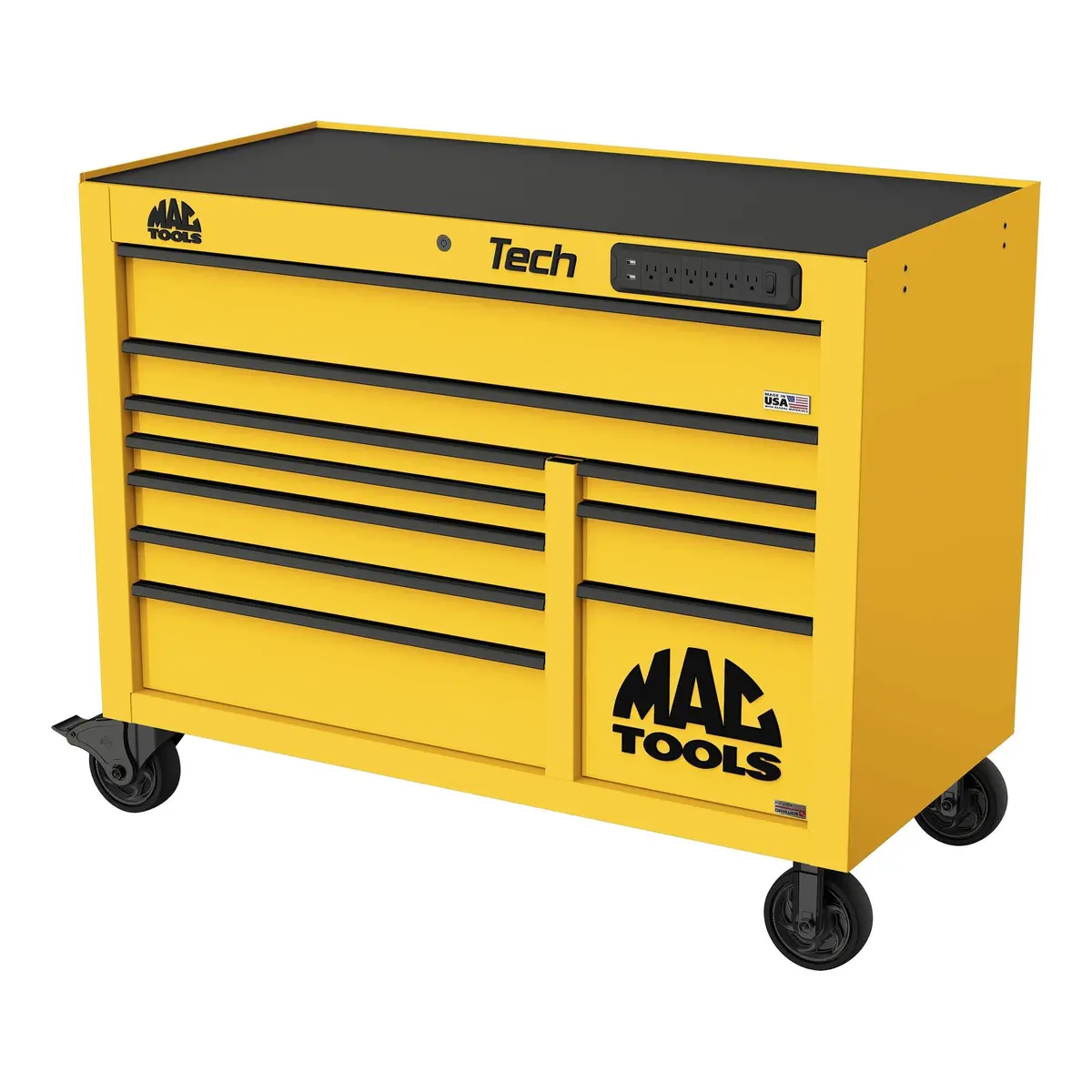 Tech™ Series 10-Drawer Workstation With Powertech™ Drawer - Sunburst Yellow 1