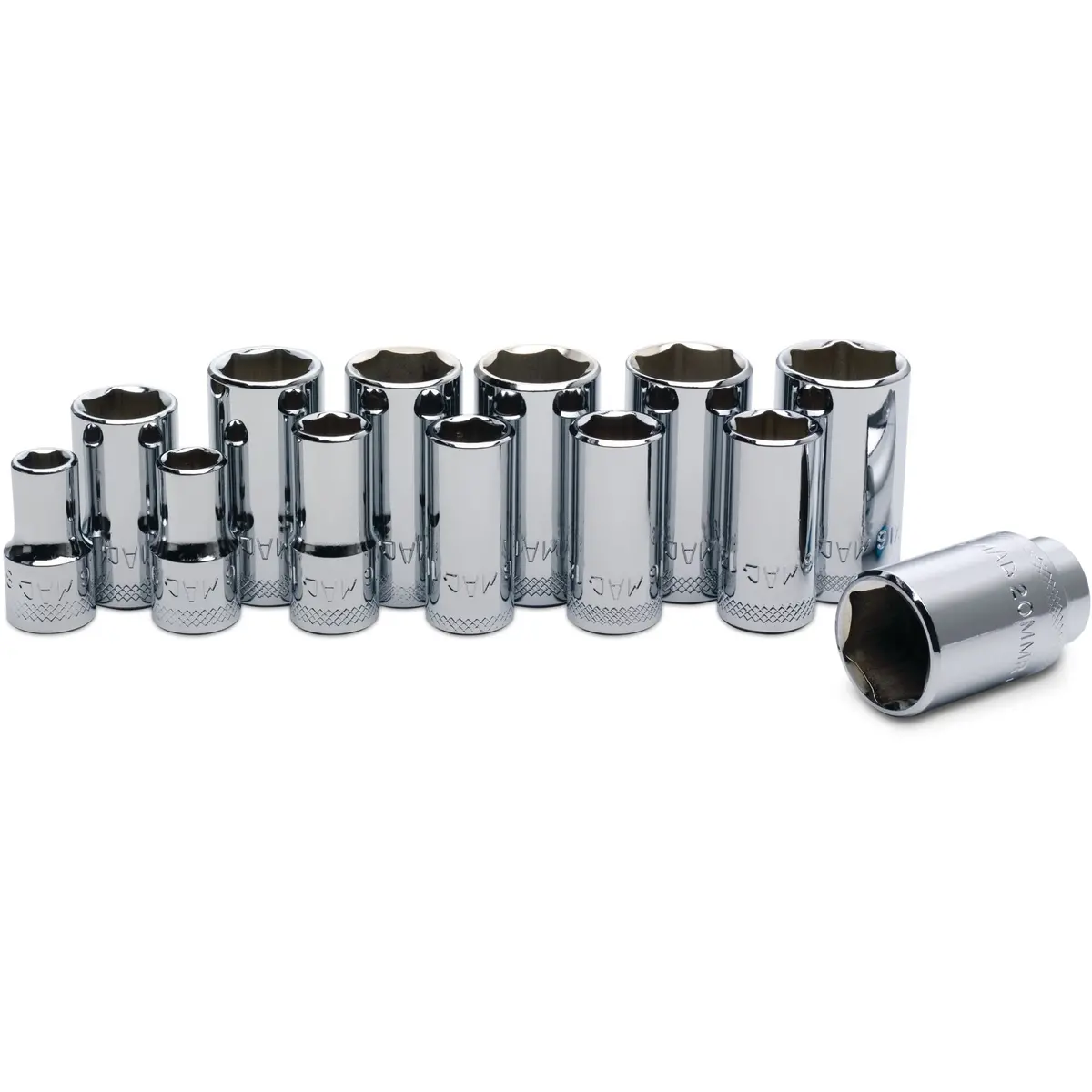 Socket Set, Standard Metric In Metal Tray 3/8" Drive - 13-Pc. 1
