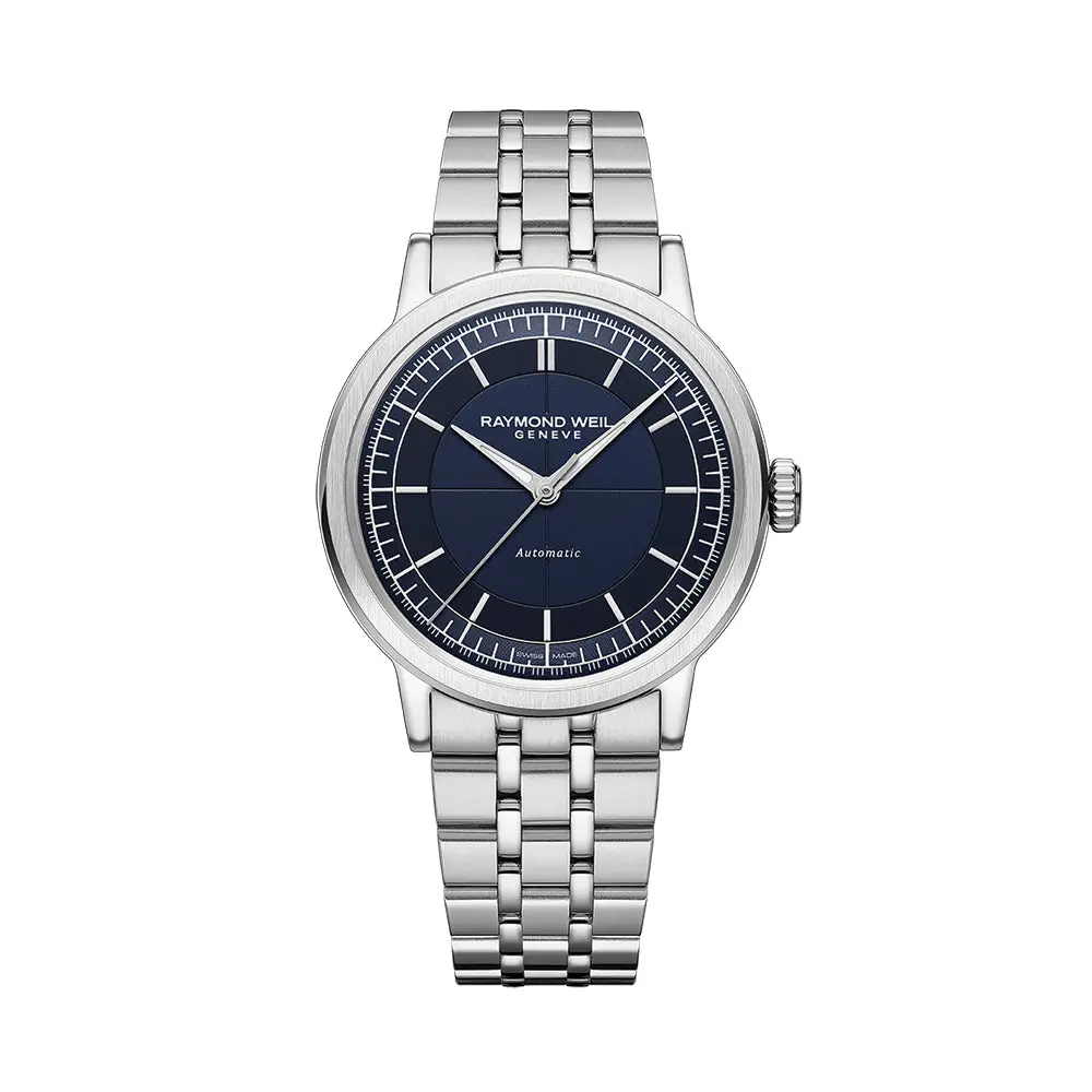 Millesime Men's Automatic Sector Dial 39.5Mm - Blue On Bracelet 1