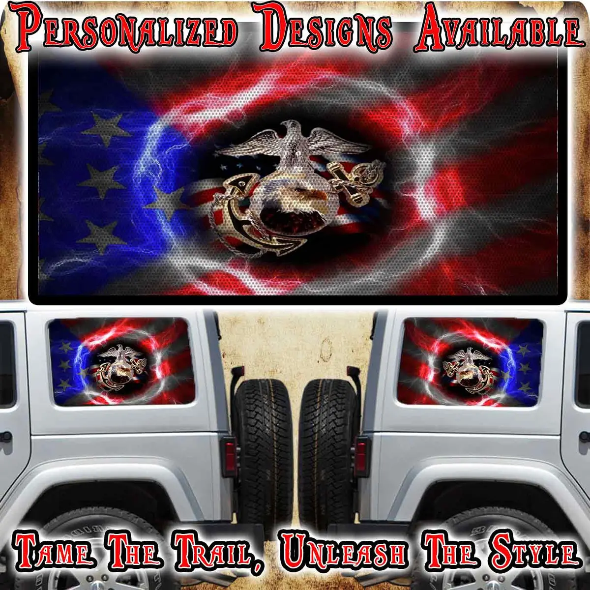 Usmc Rear Quarter Window See Through Graphic. 1