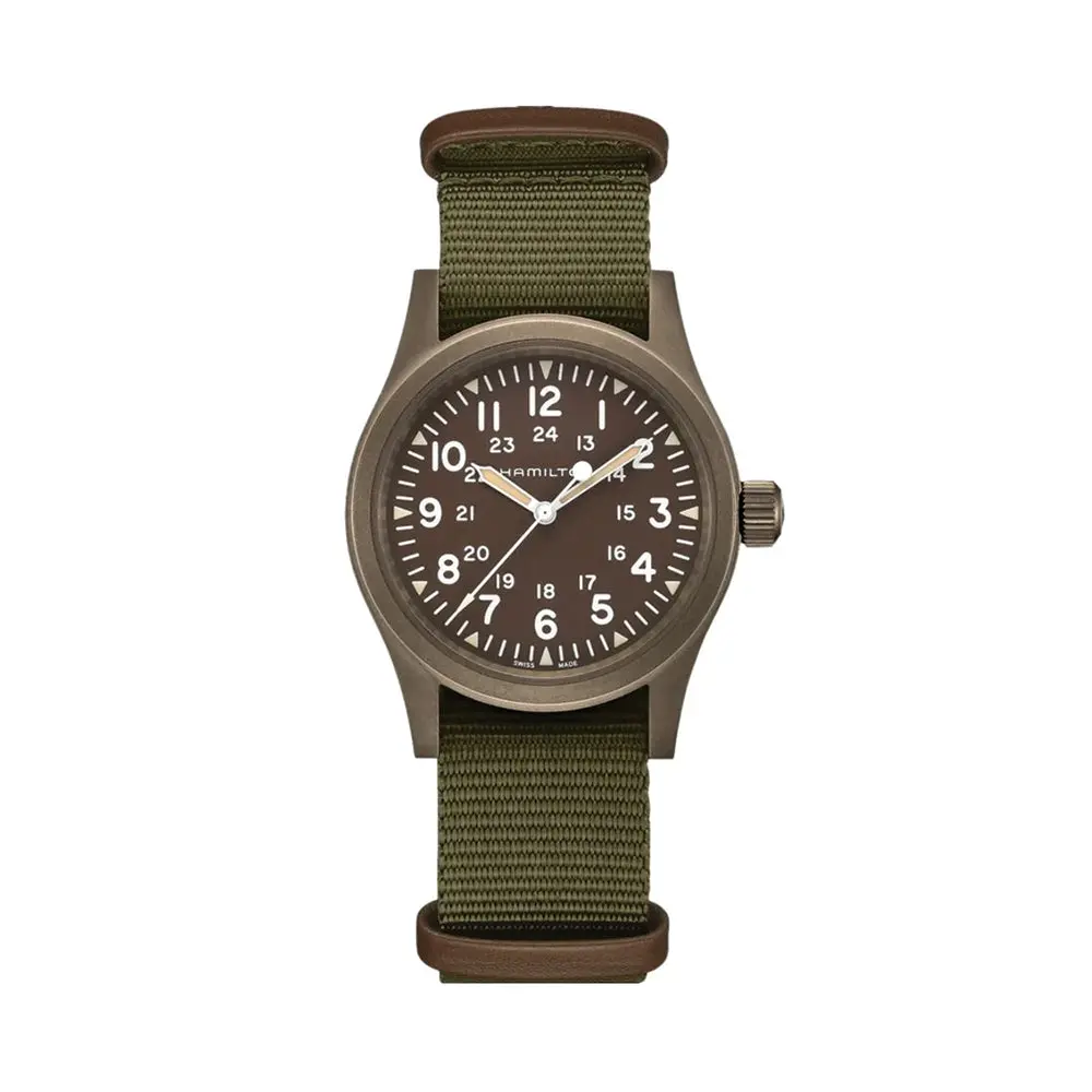 Khaki Field Mechanical Brown Pvd 38Mm - Brown On One-Piece Textile Strap 1