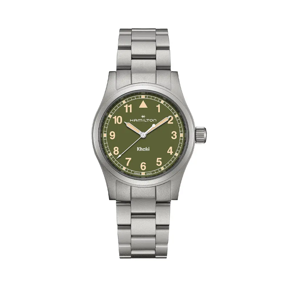 Khaki Field Quartz 38Mm - Green On Bracelet 1