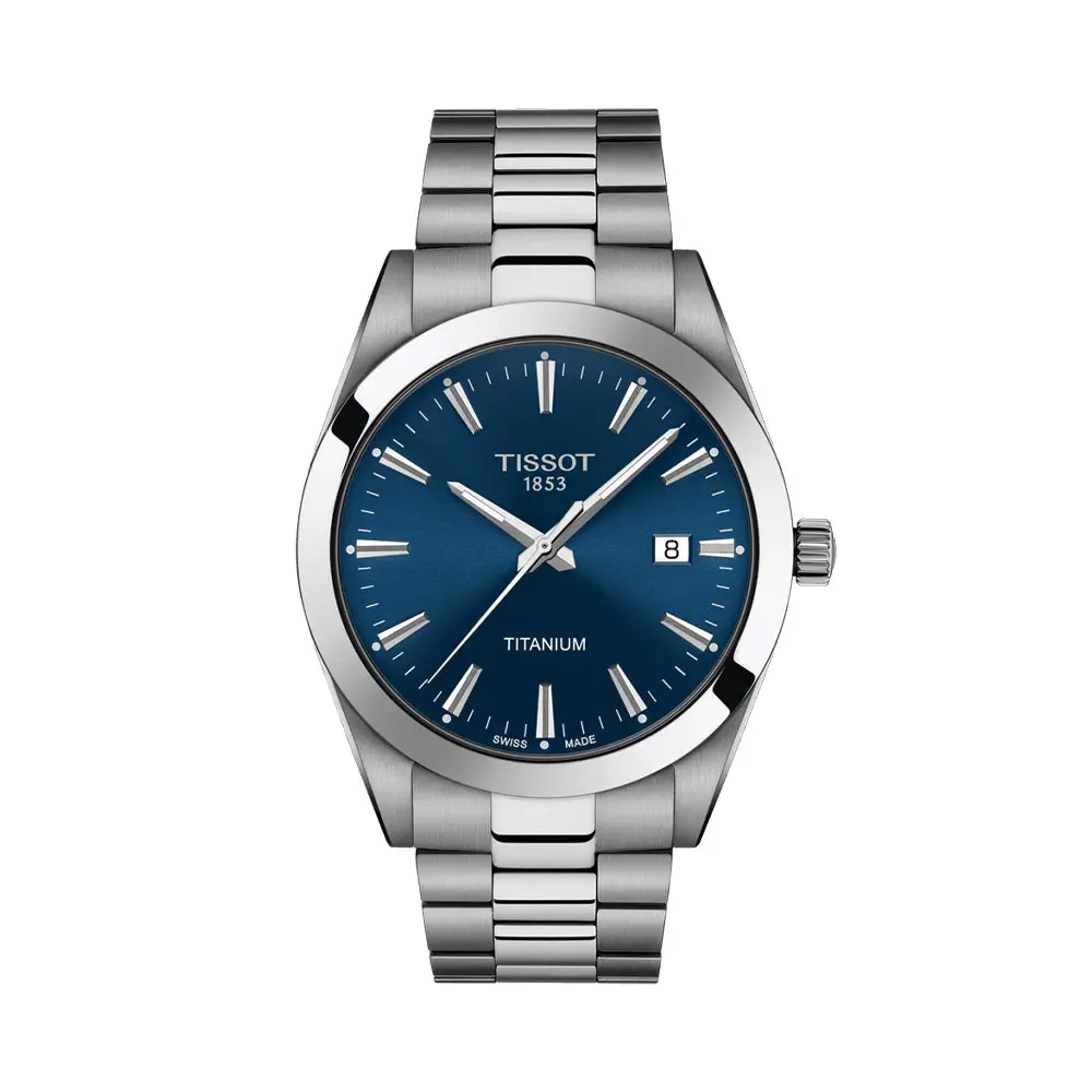 Gentleman Quartz Titanium 40Mm - Blue On Bracelet 1