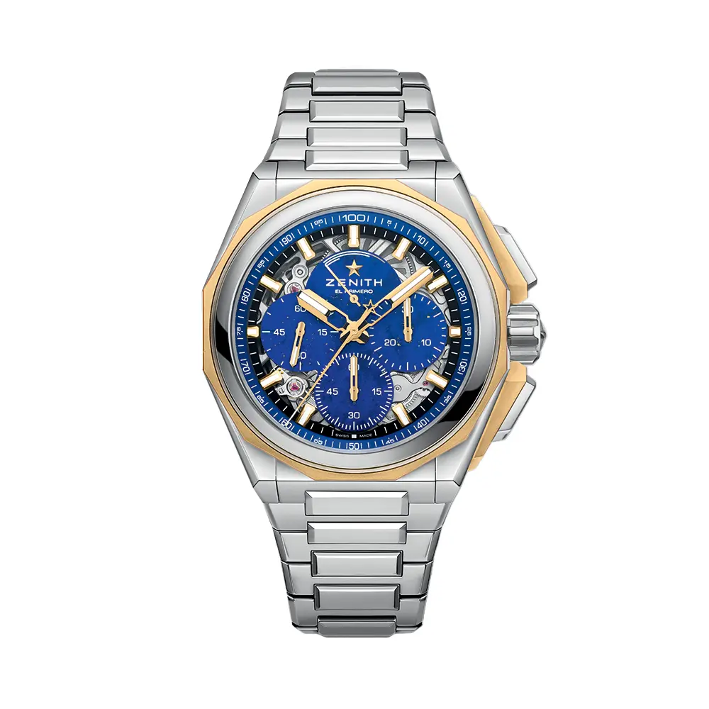 Defy Extreme Lapis Lazuli Chronograph 45Mm - Blue W/ Yellow Gold Accents On Bracelet And 2 Additional Straps 1
