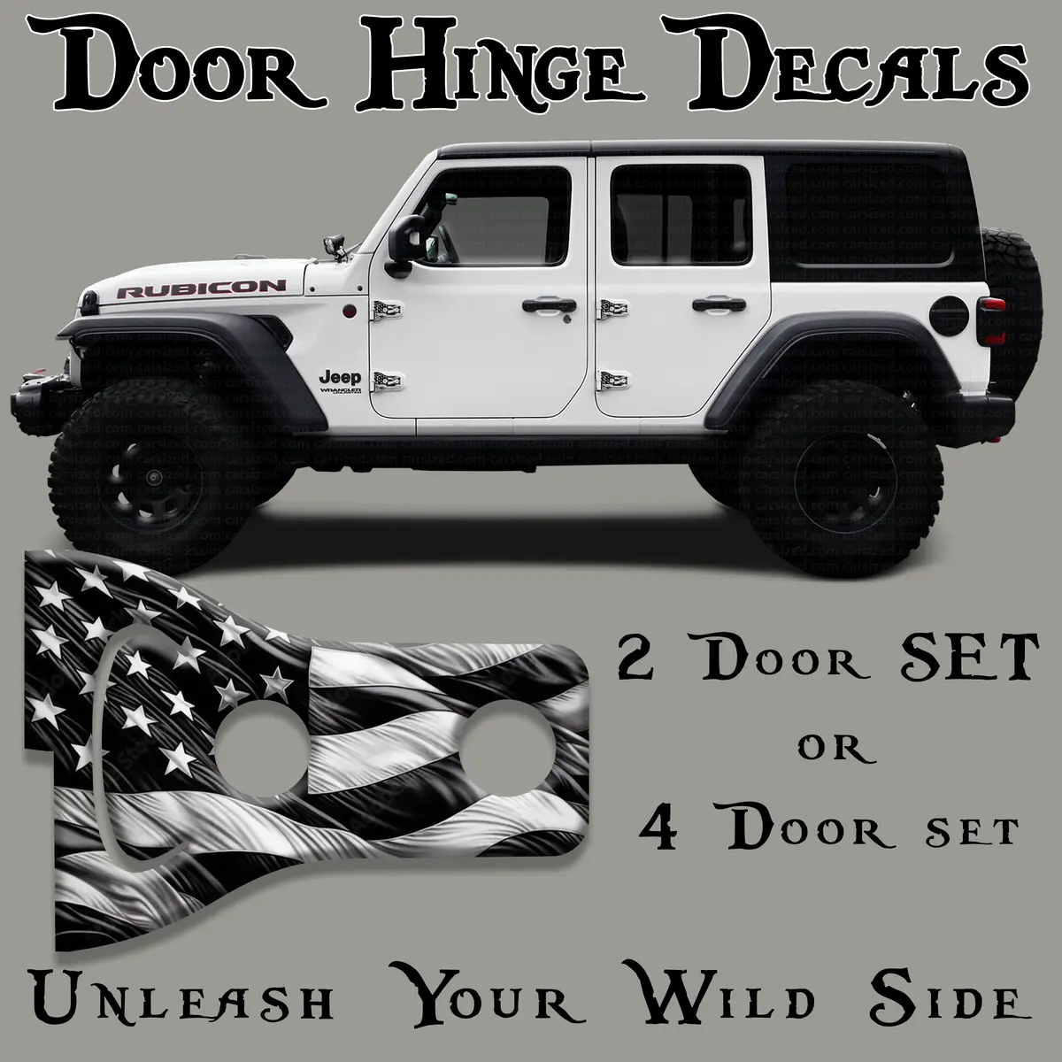 Black And White American Flag Door Hinge Decals 2 2