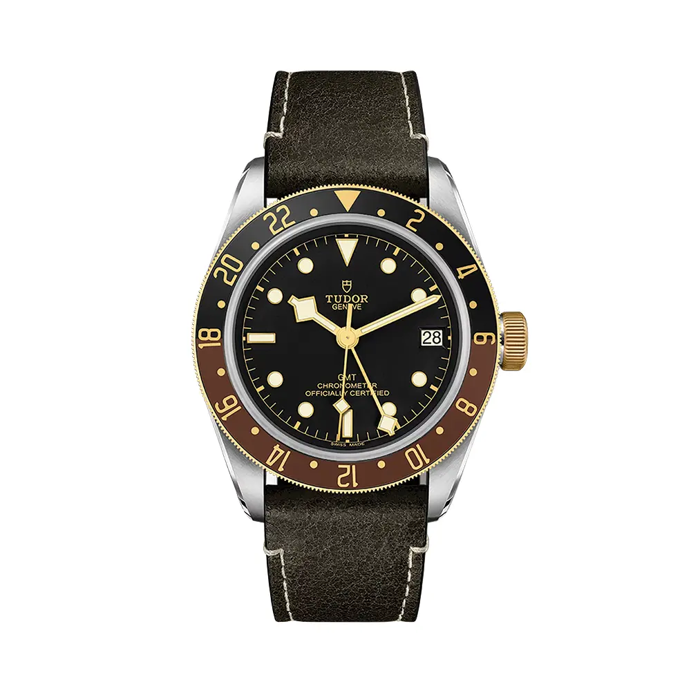 Black Bay Gmt S&G 41Mm - Black On Leather Strap 1
