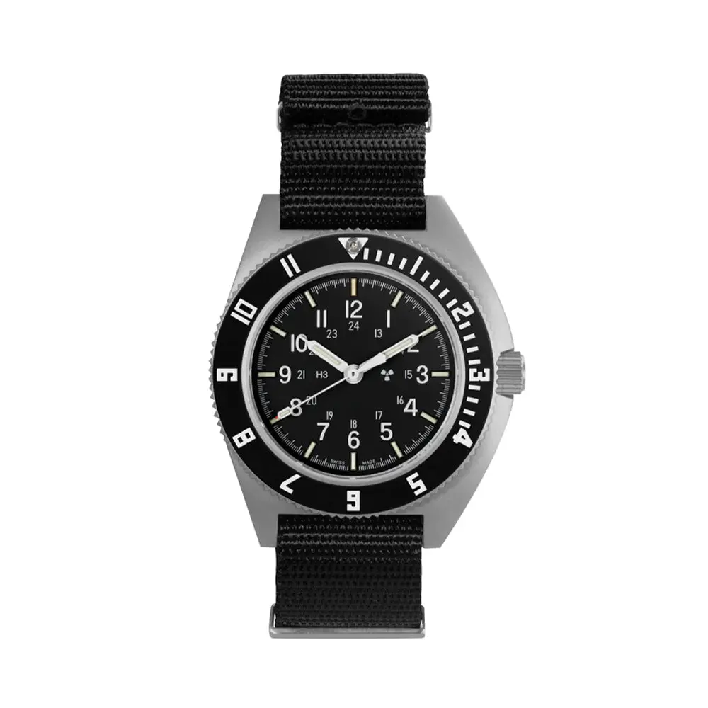 Ssnav No Date 41Mm - Black On Nylon Defense Standard Strap 1