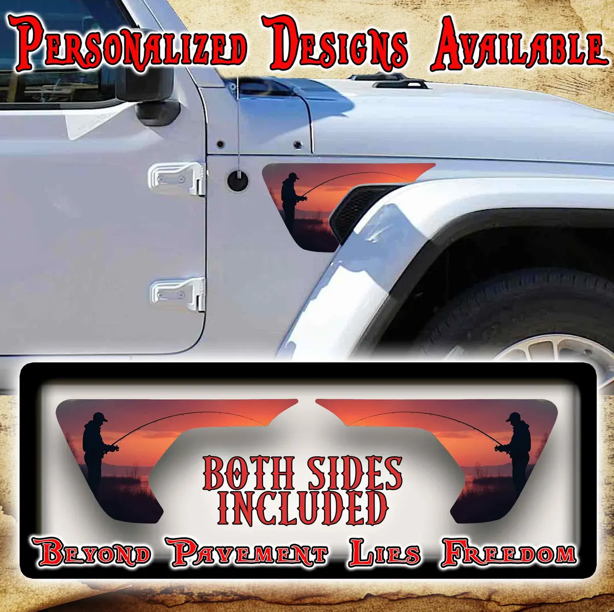 Fishing Fender Vent Decal For The Jl Or Jt 2018 Or Newer 1