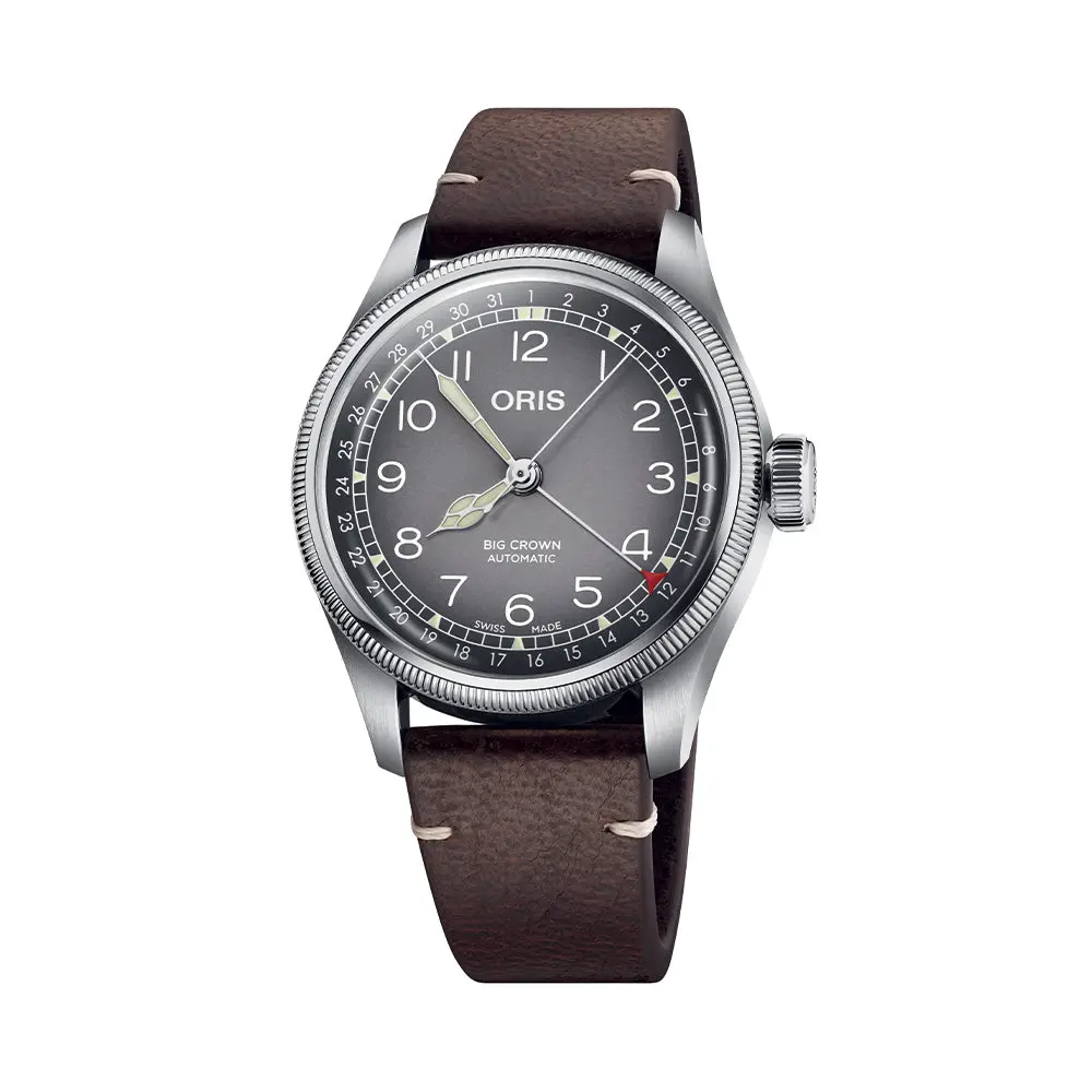 Big Crown X Cervo Volante 38Mm - Grey On Leather Strap 1