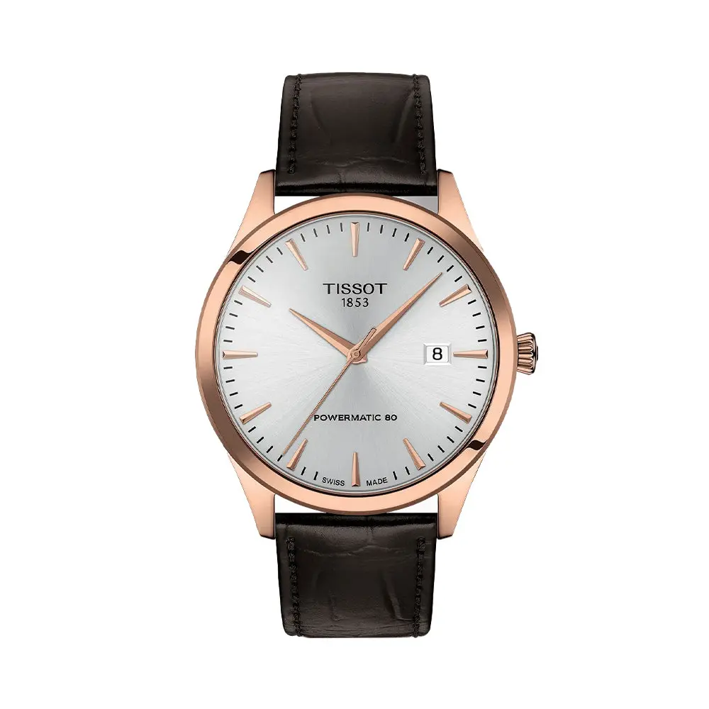 Classic Dream Rose Gold Pvd 40Mm - Silver On Leather Strap 1