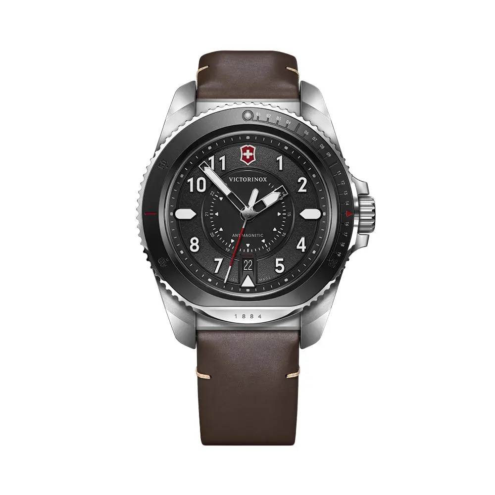 Journey 1884 Quartz 43Mm - Black On Leather Strap W/ Extra Rubber Strap 1