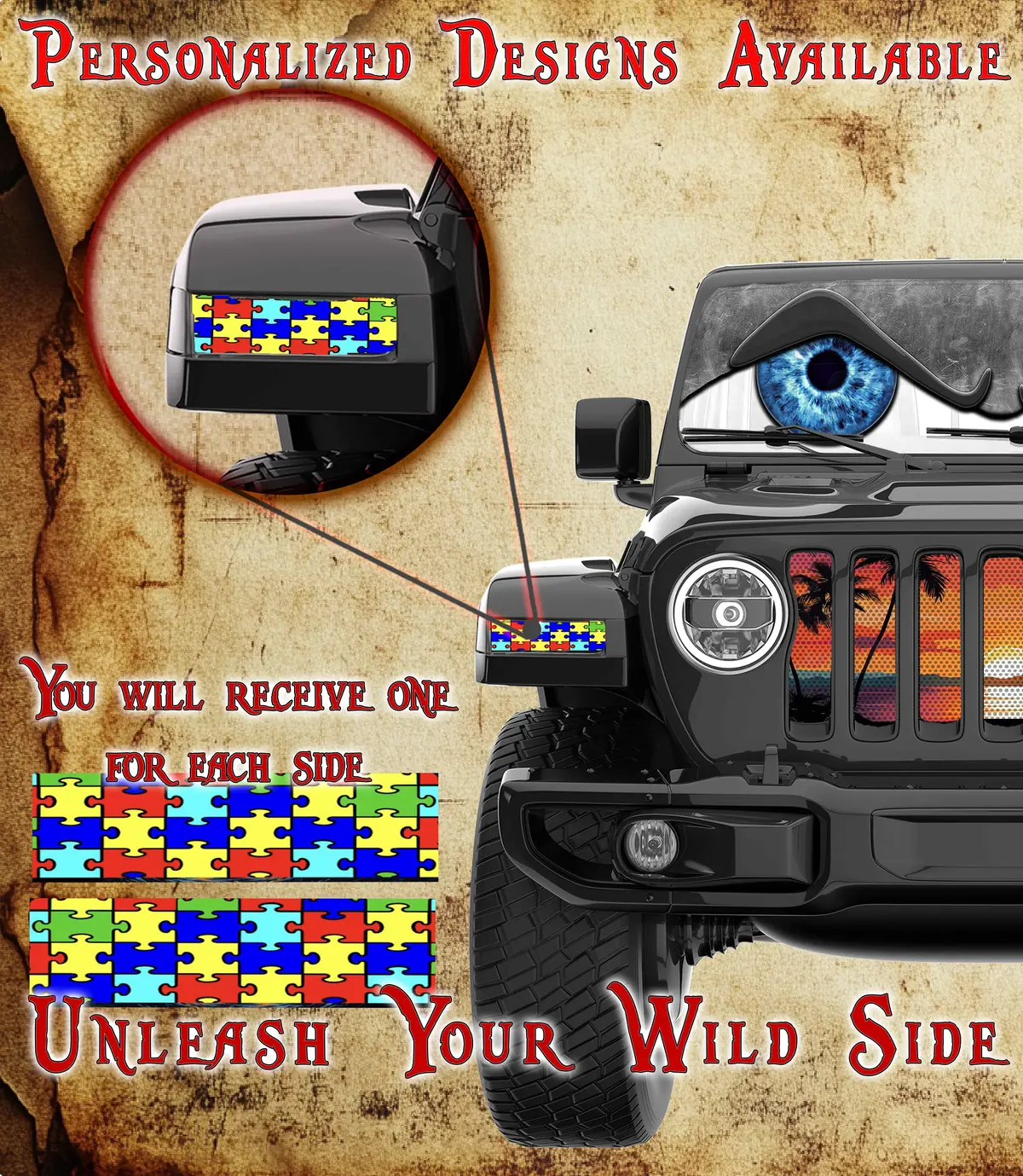 Autism Jl And Gladiator Turn Signal Decal. 41 2