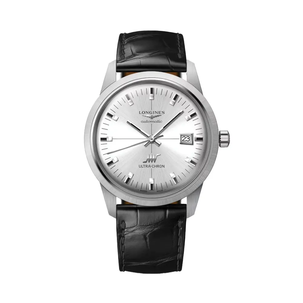 Ultra-Chron Classic 40Mm - Silver On Leather Strap 1