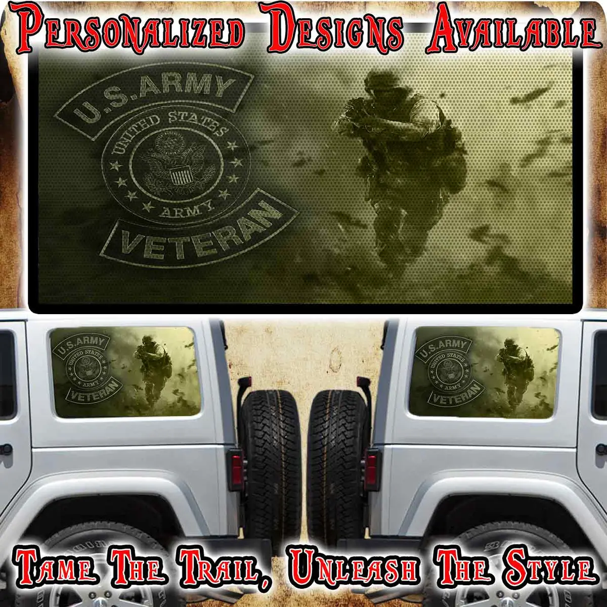 Us Army Rear Quarter Window See Through Graphic. 1