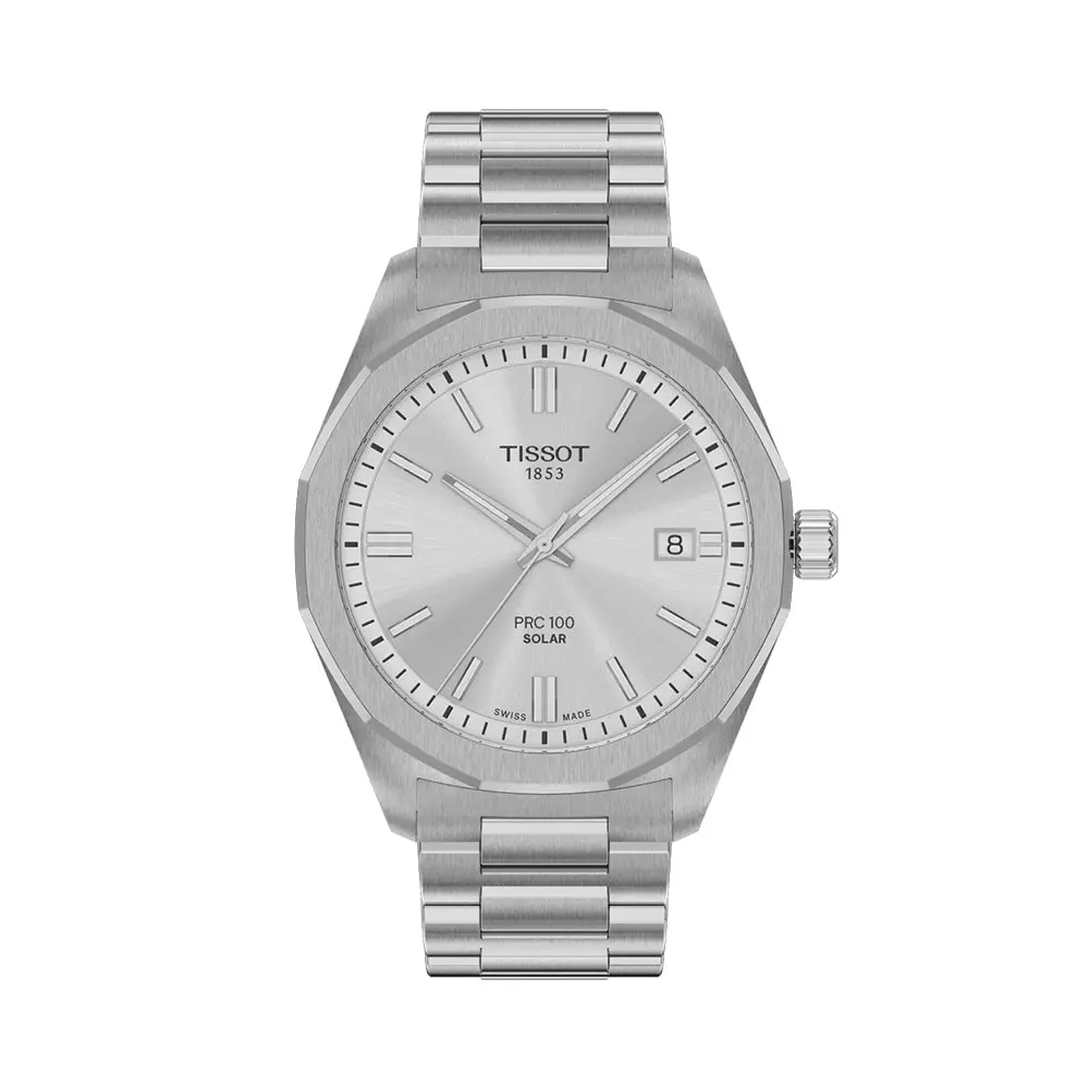 Prc 100 Solar Quartz 39Mm - Silver On Bracelet 1