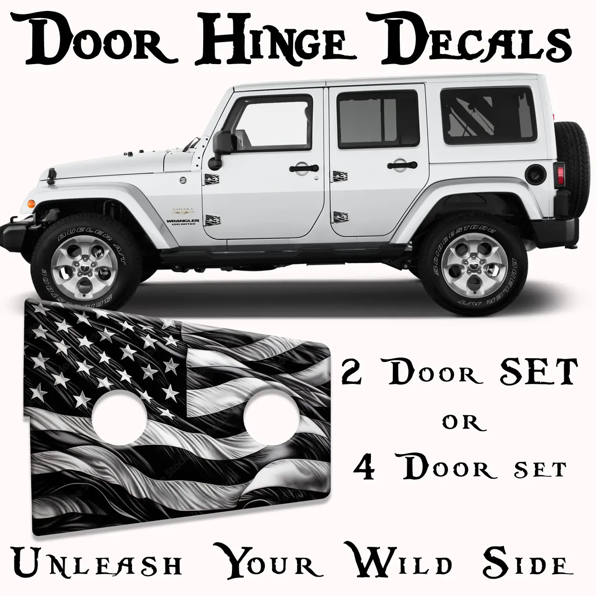 Jk American Flag Door Hinge Decal 2 1