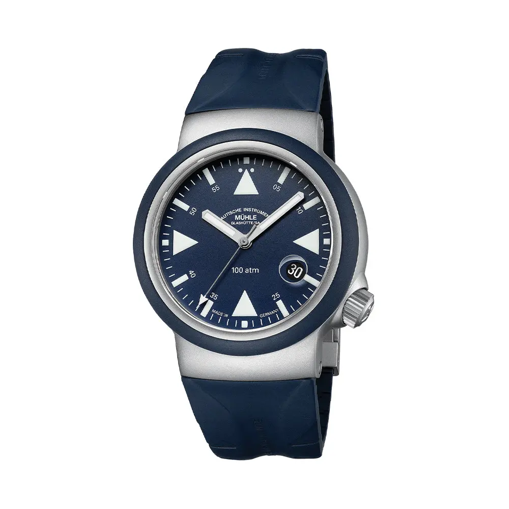 S.A.R. Rescue Timer Automatic 42Mm - Nautic Blue On Rubber Strap 1