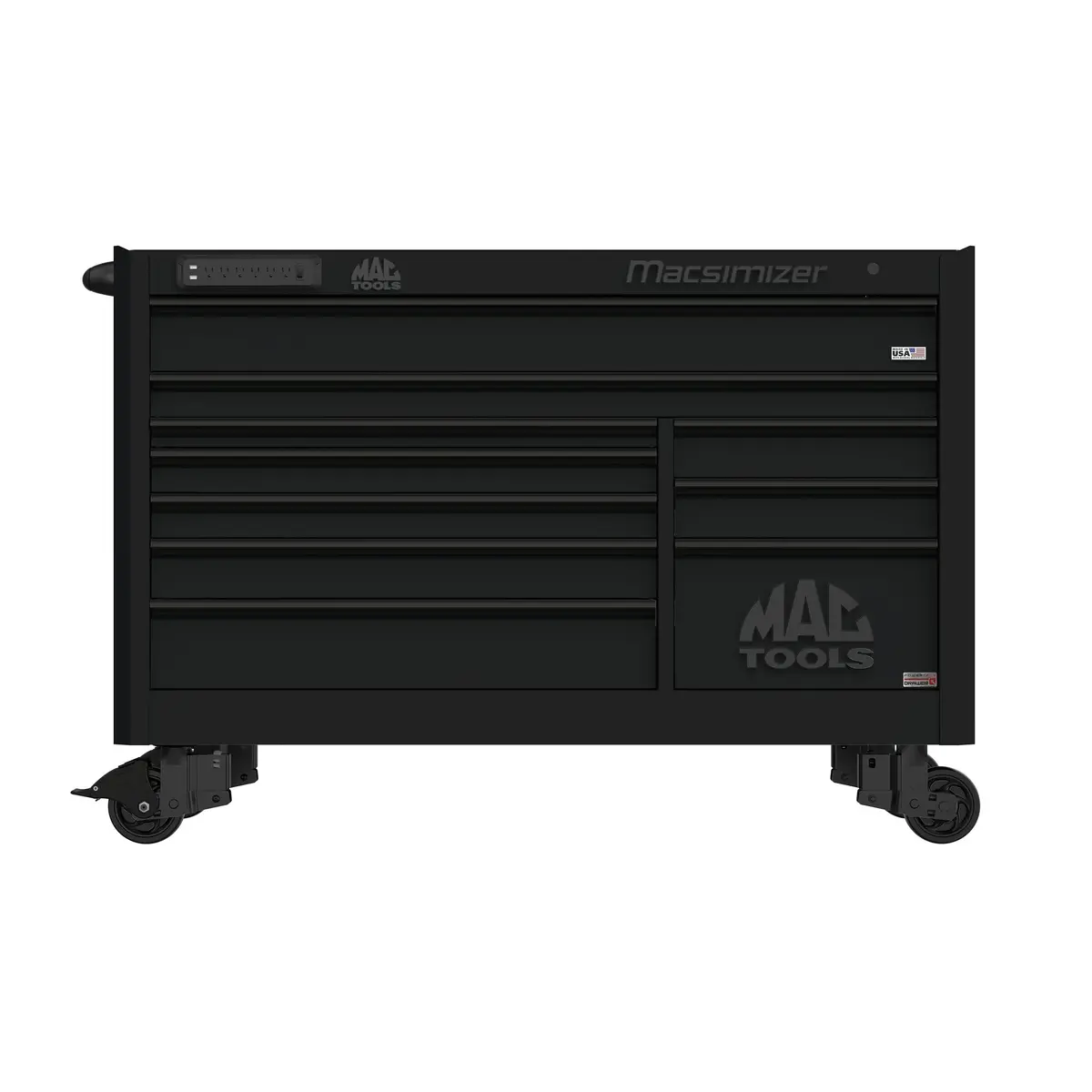 Macsimizer® Series 10-Drawer Workstation With Powertech™ Drawer - Flat Black 1