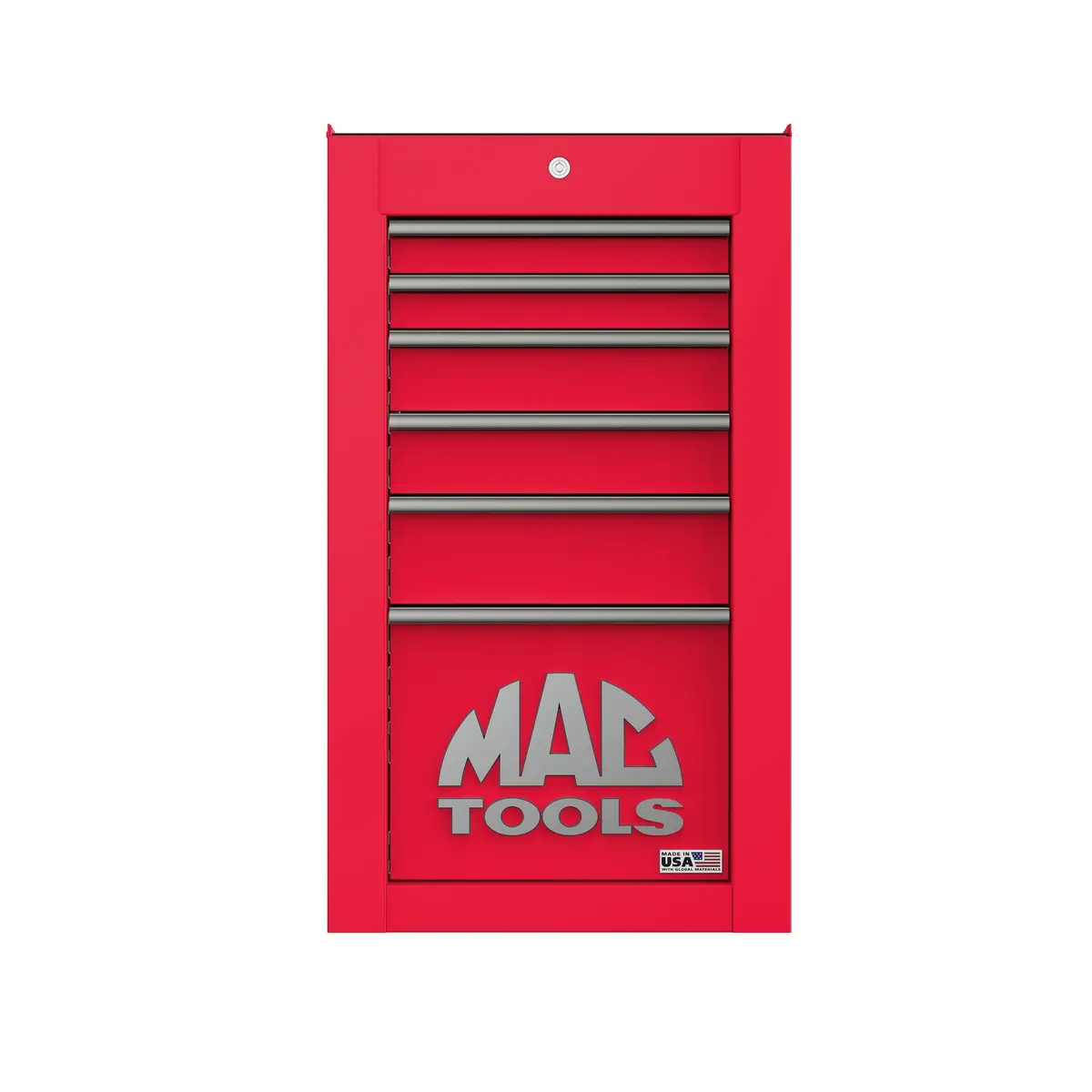 Tech™ Series 6-Drawer Side Cabinet With Powertech™ Drawer - Firebrick Red 1