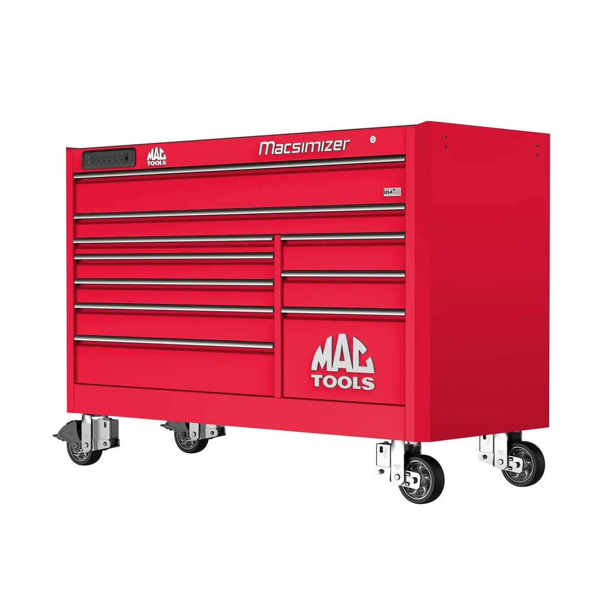 Macsimizer® 10-Drawer Workstation - Firebrick Red 1