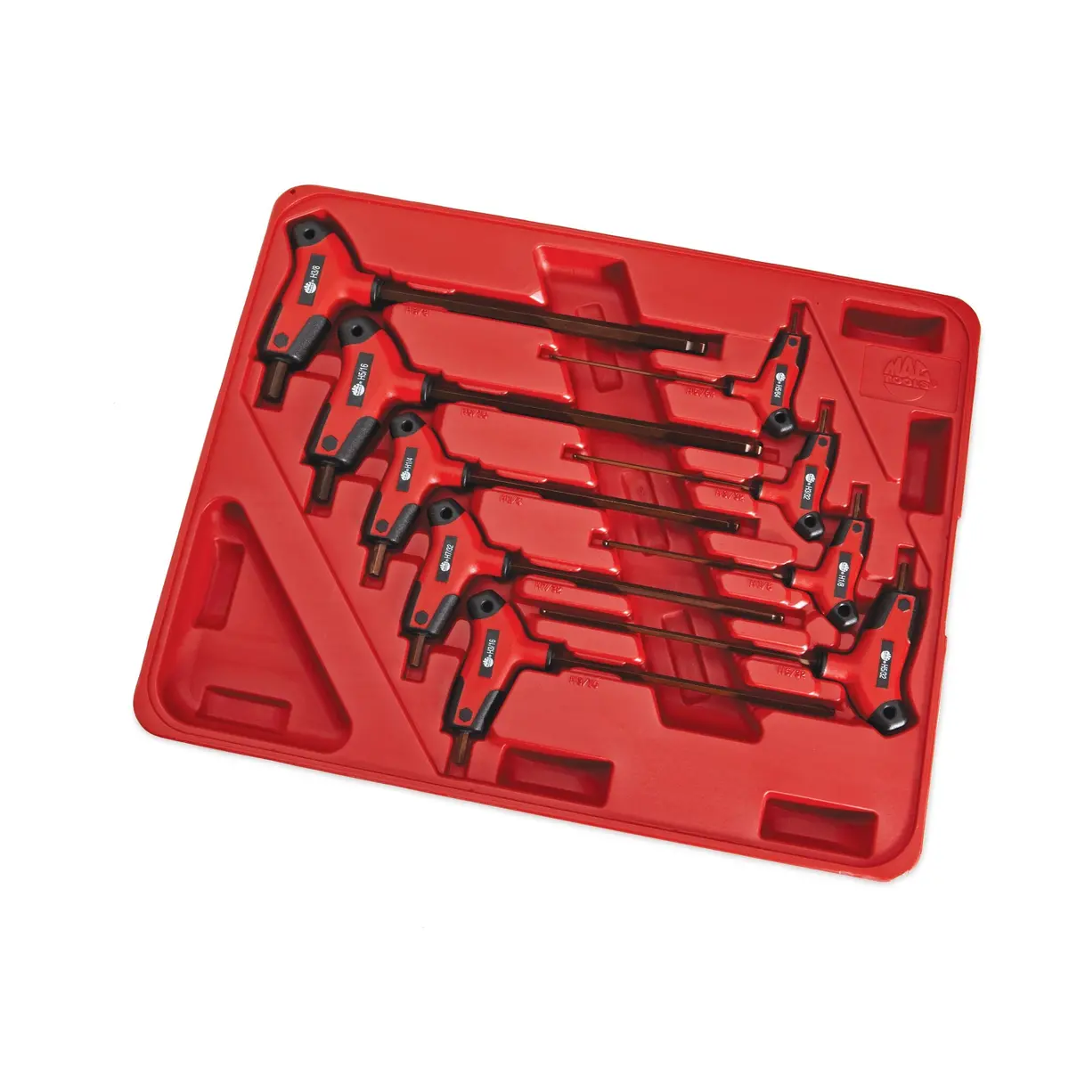9-Pc. Sae Bi-Material T-Handle Ball-End Hex Key Set 1