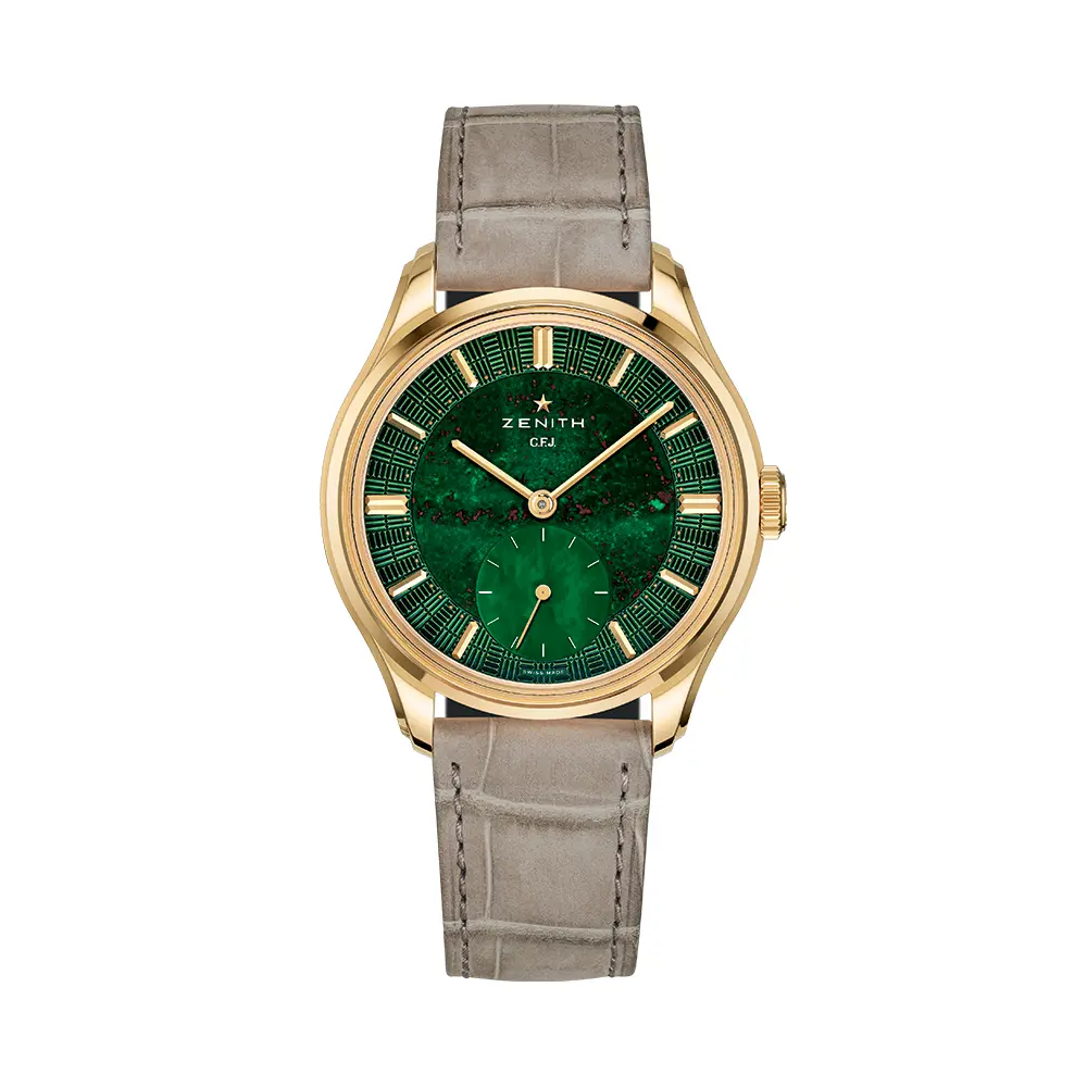 G.F.J. 18K Yellow Gold Limited Edition 39.15Mm - Green On Leather Strap, And Two Additional Leather Straps Or Optional Bracelet 1