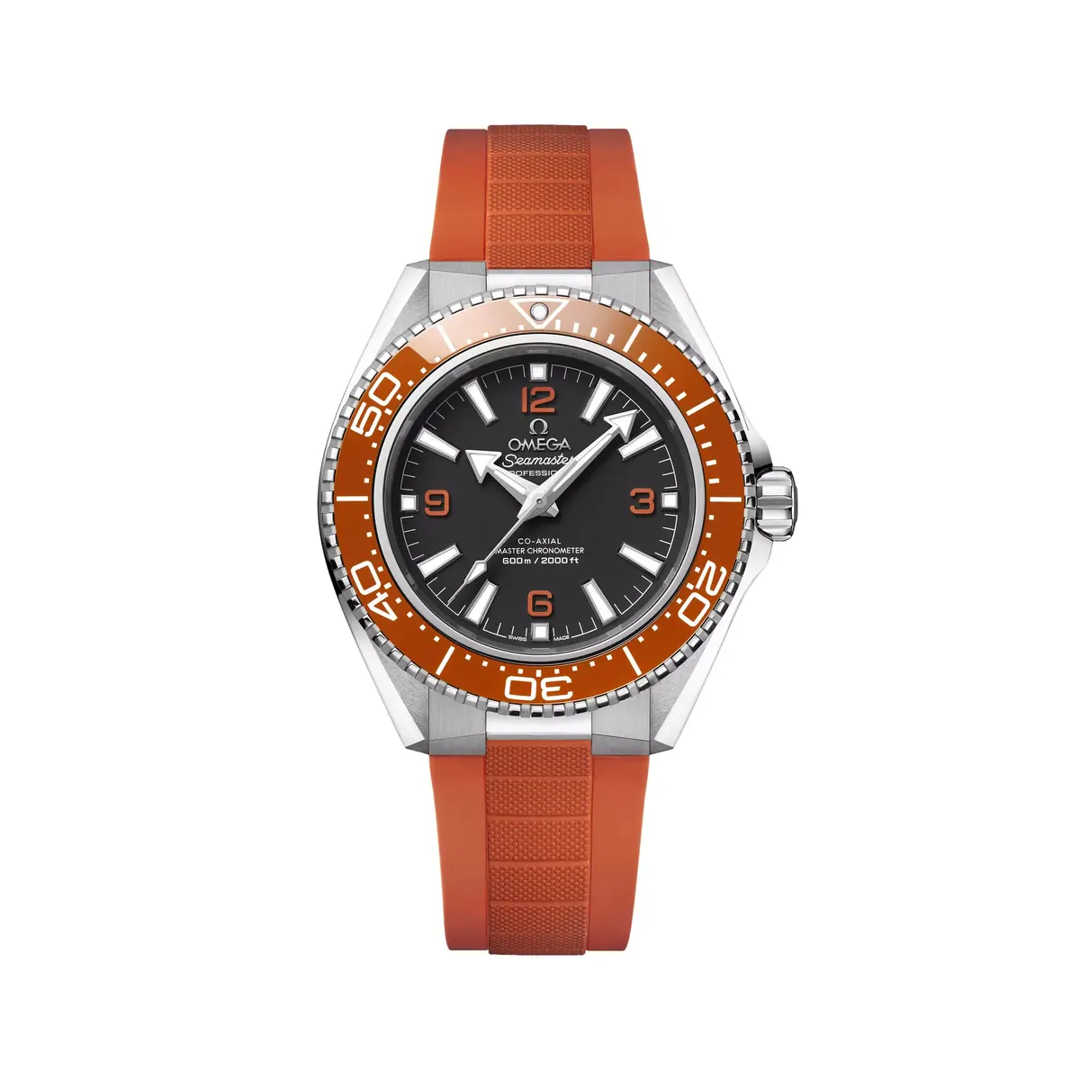 Seamaster Planet Ocean 600M 42Mm - Black And Orange On Orange Rubber Strap 1