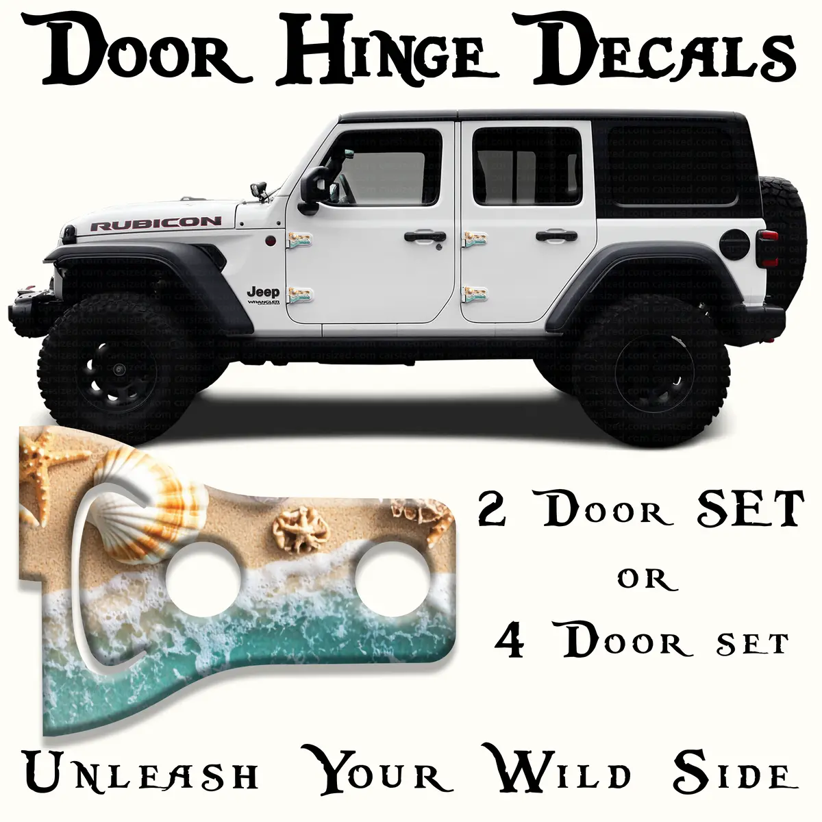 Sea Shells Print Door Hinge Decals 31 1