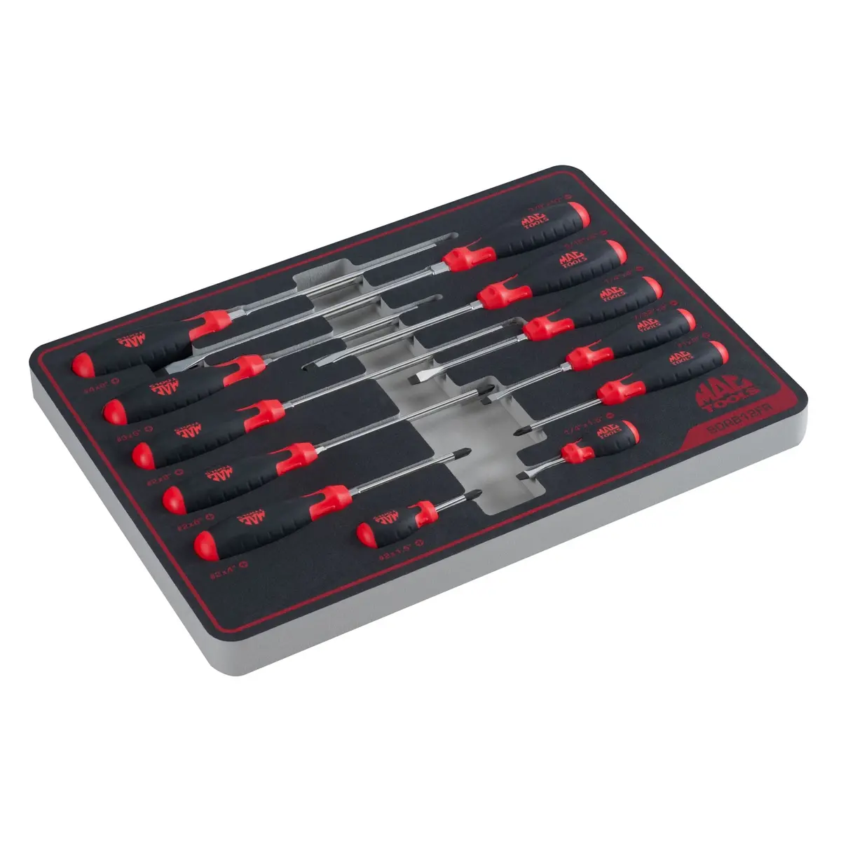12-Pc. Screwdriver Set In Foam – Red 1