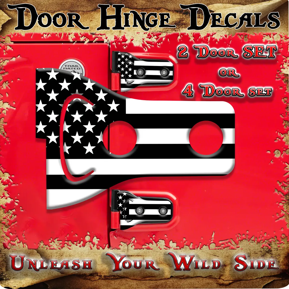 Black And White Flag Door Hinge Decals 33 1