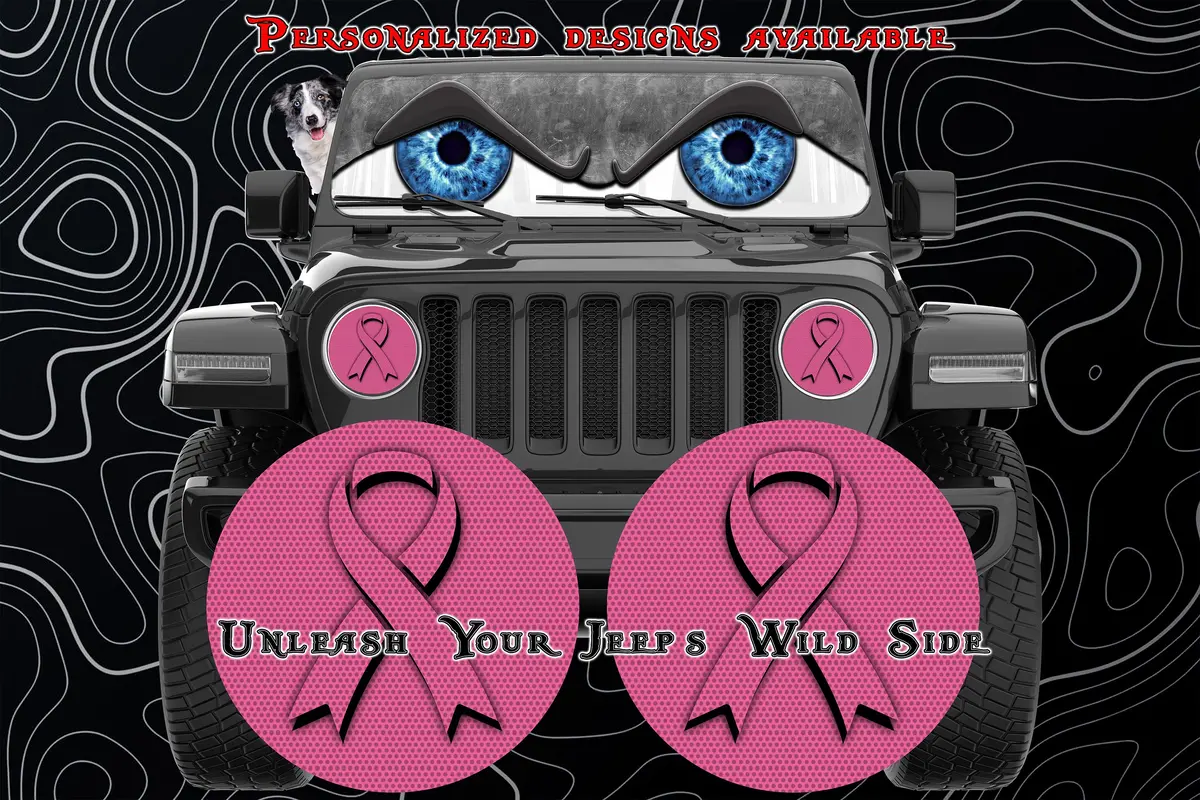 Breast Cancer Awareness For A Round Headlight Decal. 1