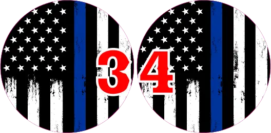 Black And White Police American Flag Headlight Decal 1