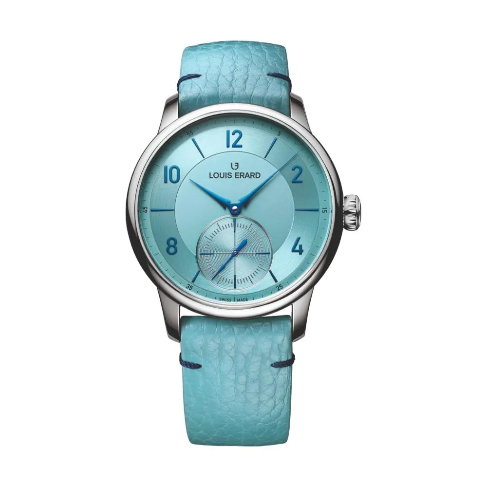 Excellence Petite Seconde Couleurs Bleu Glacier 39Mm - Blue On Leather Strap 1