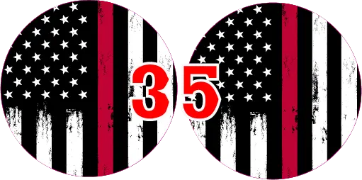 Black And White Fire American Flag Headlight Decal 1
