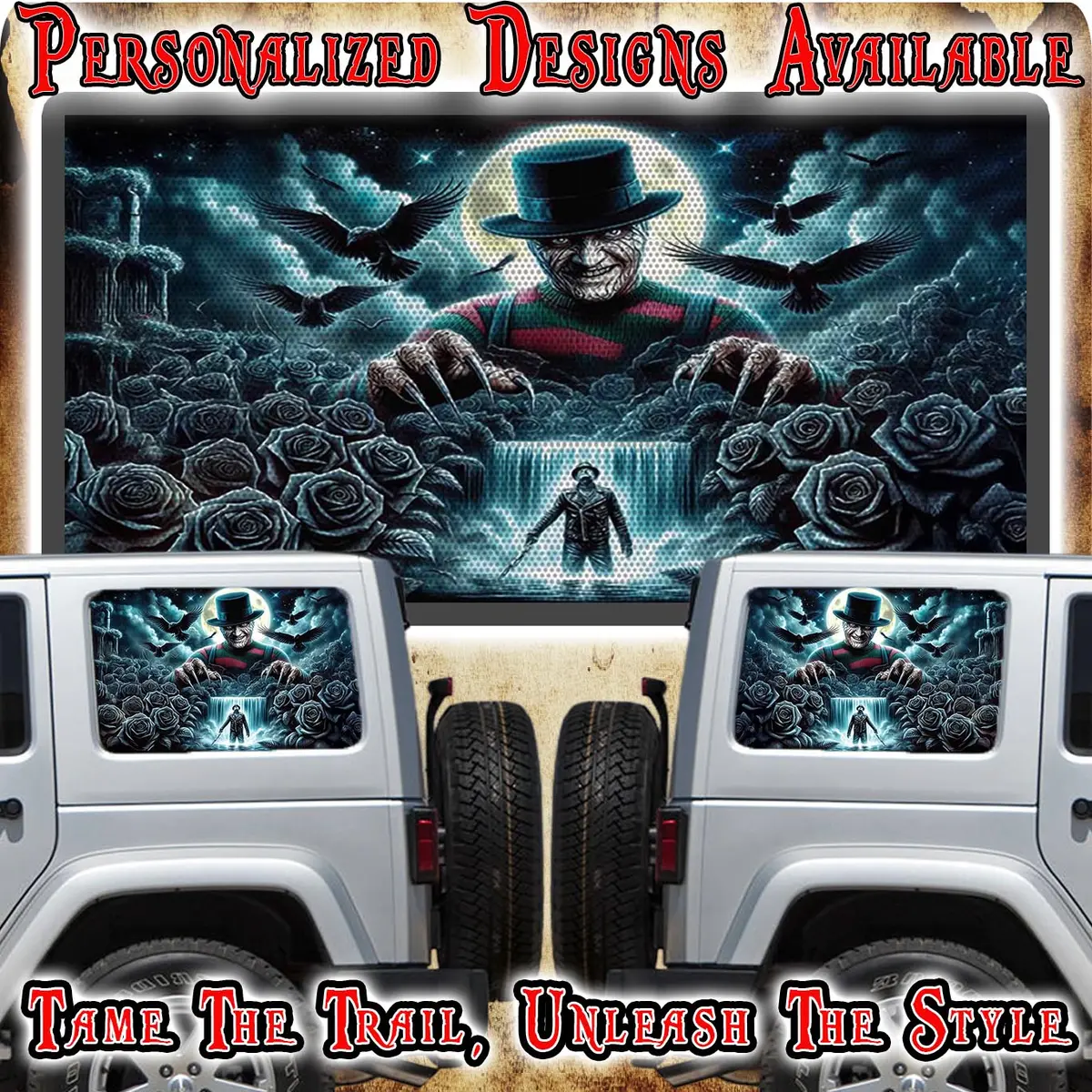 Freddy Rear Quarter Window See Through Graphic. 1