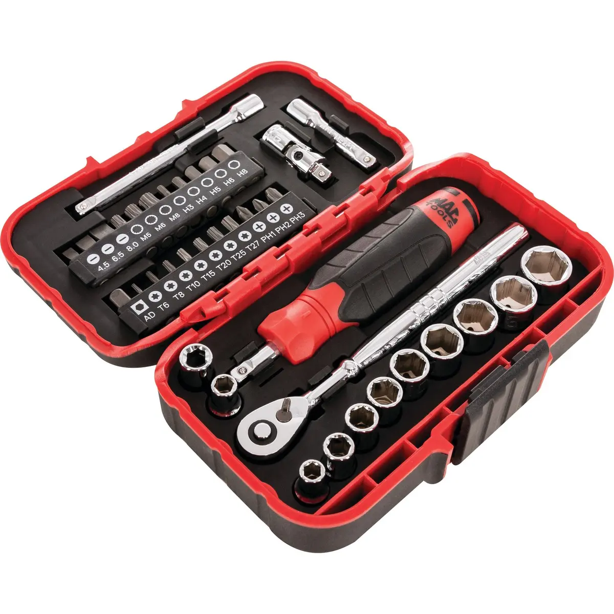 38-Pc. 1/4" Drive Sae Precision Torque Micro Set - Red 1